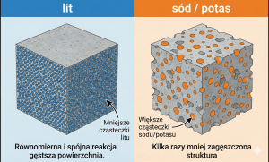 lit mniesze cząsteczki